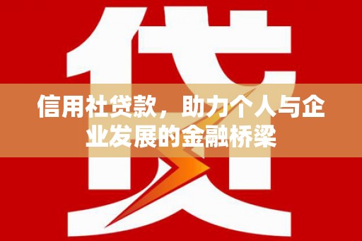 白银信用社贷款，助力个人与企业发展的金融桥梁