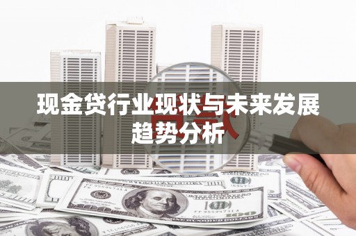 白银现金贷行业现状与未来发展趋势分析