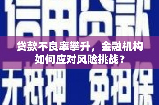 白银贷款不良率攀升，金融机构如何应对风险挑战？