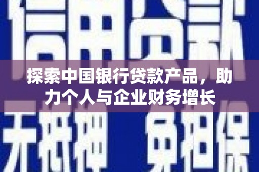 白银探索中国银行贷款产品，助力个人与企业财务增长