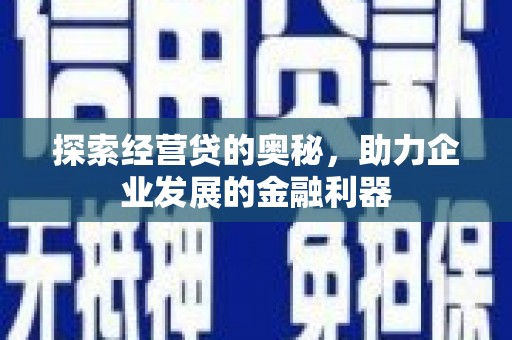 白银探索经营贷的奥秘，助力企业发展的金融利器