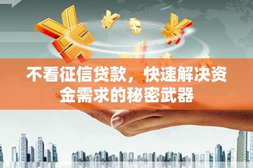 白银不看征信贷款，快速解决资金需求的秘密武器