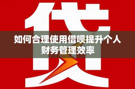 白银如何合理使用借呗提升个人财务管理效率