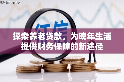 白银探索养老贷款，为晚年生活提供财务保障的新途径