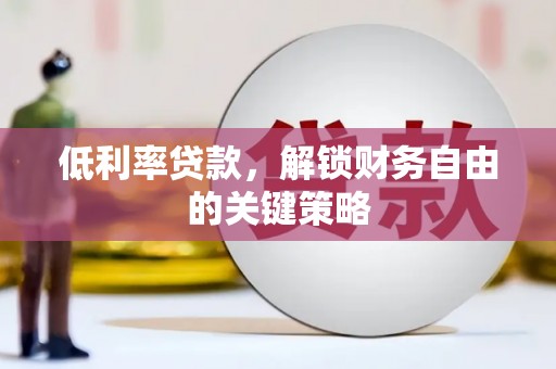 白银低利率贷款，解锁财务自由的关键策略