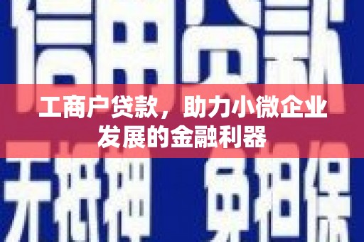白银工商户贷款，助力小微企业发展的金融利器
