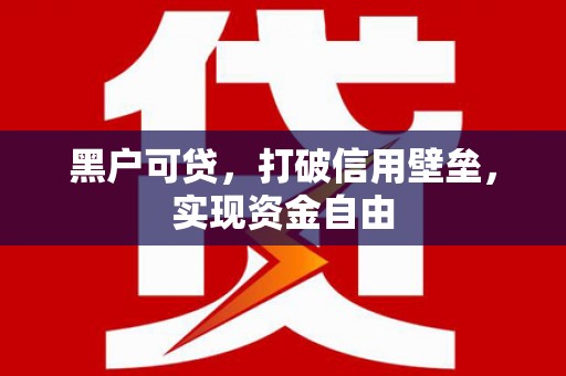 白银黑户可贷，打破信用壁垒，实现资金自由