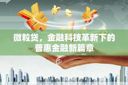 白银微粒贷，金融科技革新下的普惠金融新篇章