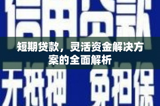白银短期贷款，灵活资金解决方案的全面解析