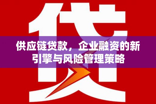白银供应链贷款，企业融资的新引擎与风险管理策略