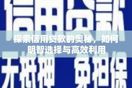 白银探索信用贷款的奥秘，如何明智选择与高效利用