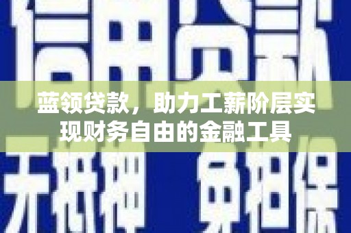 白银蓝领贷款，助力工薪阶层实现财务自由的金融工具