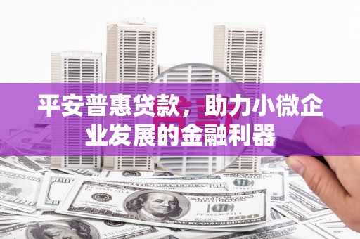 白银平安普惠贷款，助力小微企业发展的金融利器